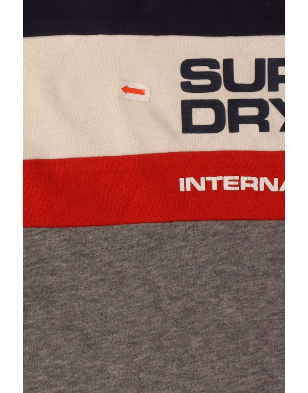 Superdry Hombre Top gráfico de manga larga de algodón color block en gris pequeño