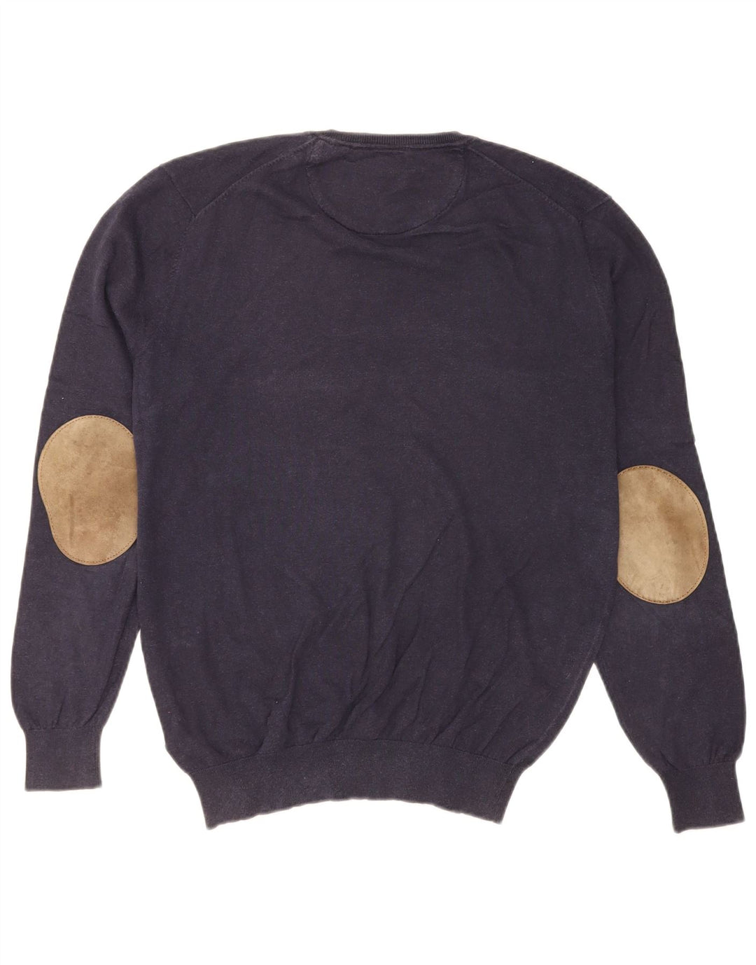 Massimo Dutti Jersey Con Cuello En V Hombre Large Azul Marino Algodón