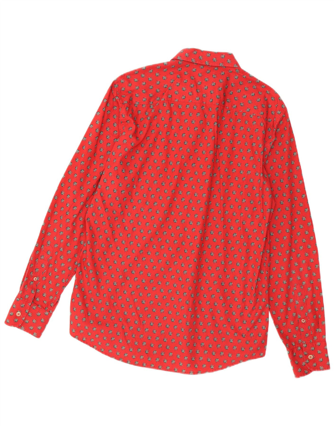 Camisa Benetton Hombre Grande De Algodón Con Motivos Rojos