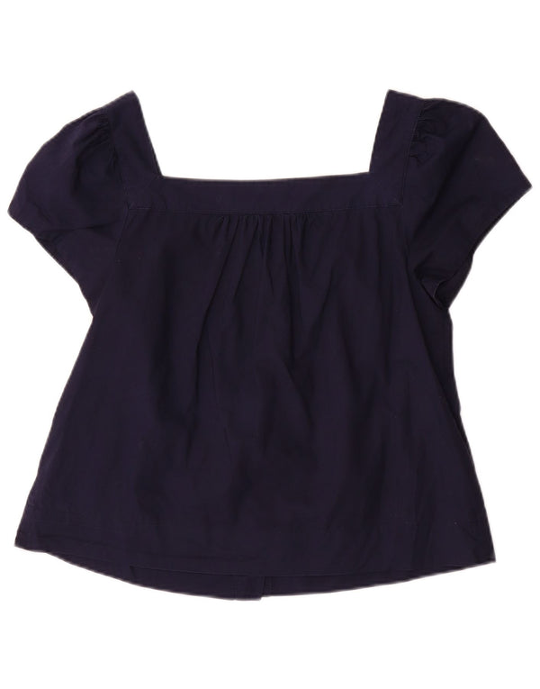 J. Crew Blusa para mujer Top UK 6 XS Azul marino Algodón
