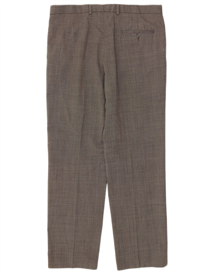 Marks & Spencer Pantalones casuales de corte regular para hombre W36 L31 Poliéster gris