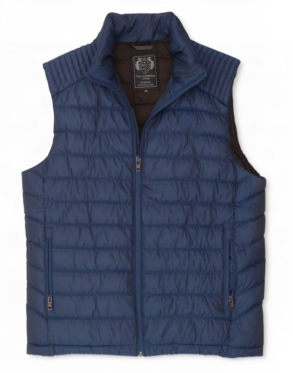 Paul Costelloe Chaleco acolchado para hombre UK 44 2XL Poliéster azul marino