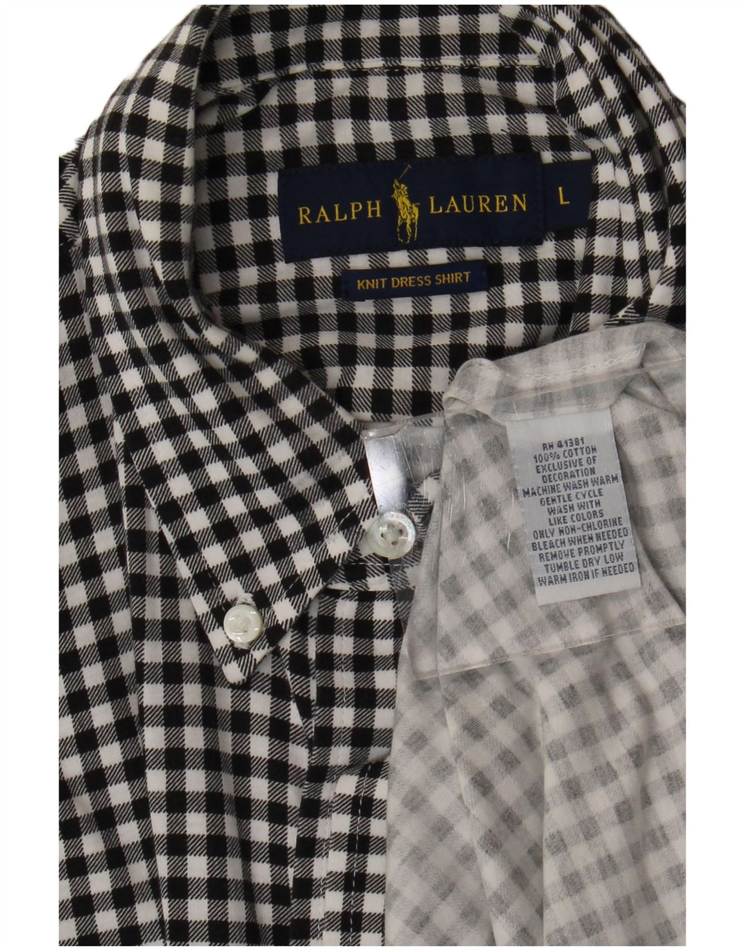 Ralph Lauren - Camisa de franela para hombre (algodón a cuadros), color negro