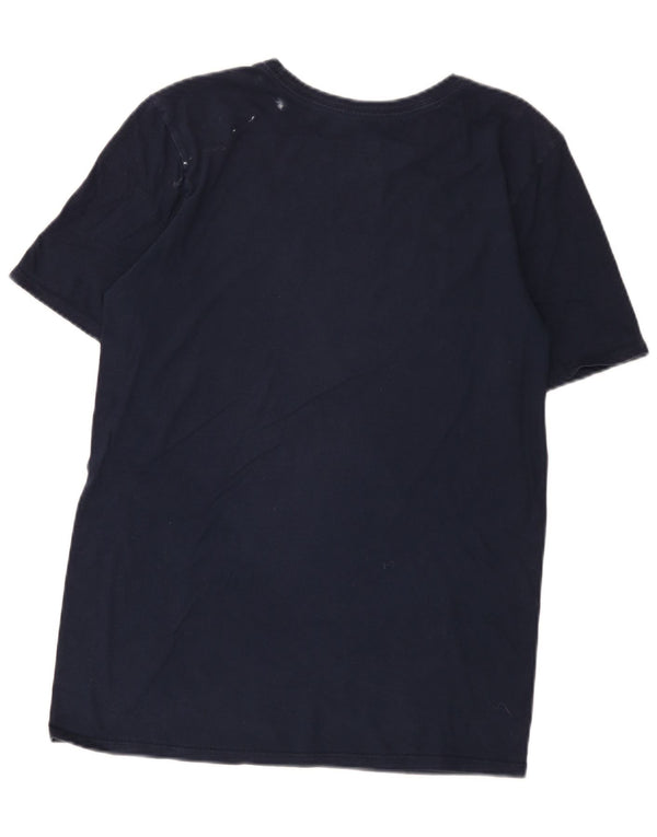 Nike Camiseta de corte atlético para hombre, talla pequeña, algodón azul marino