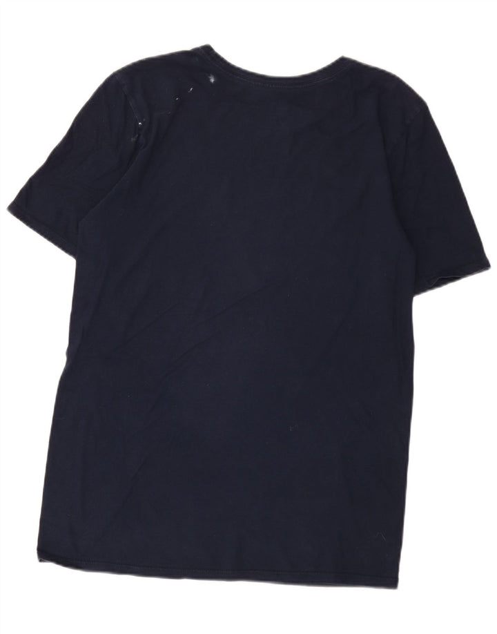 Nike Camiseta de corte atlético para hombre, talla pequeña, algodón azul marino