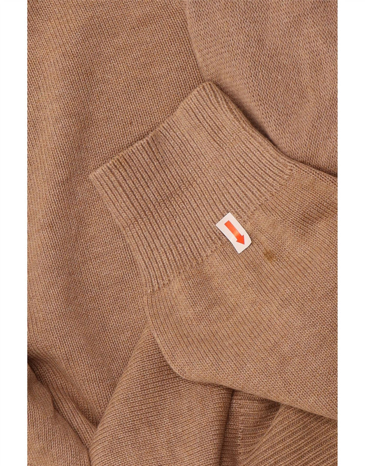 Gant Jersey con cuello en V para hombre, talla grande, algodón marrón