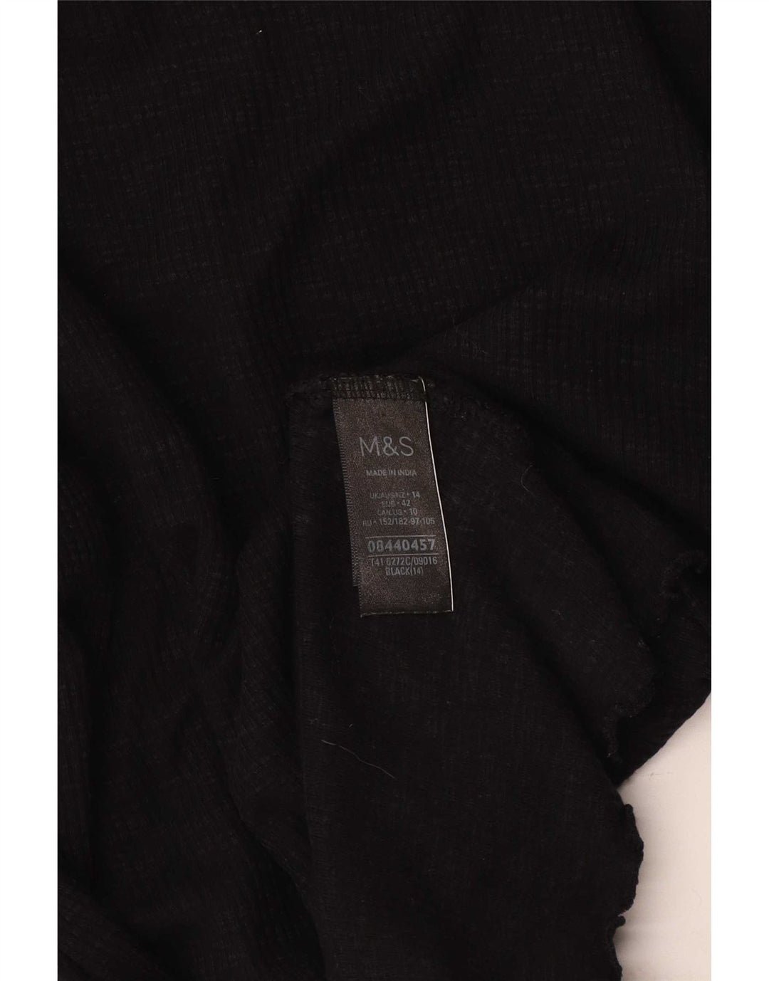 Marks & Spencer Top para mujer de manga larga UK 44 Mediano Algodón negro