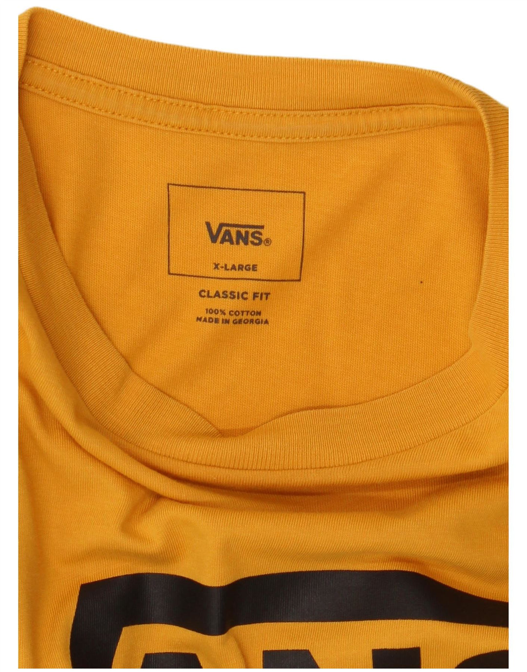 Vans Hombre Classic Fit Graphic Top Manga Larga XL Algodón Amarillo