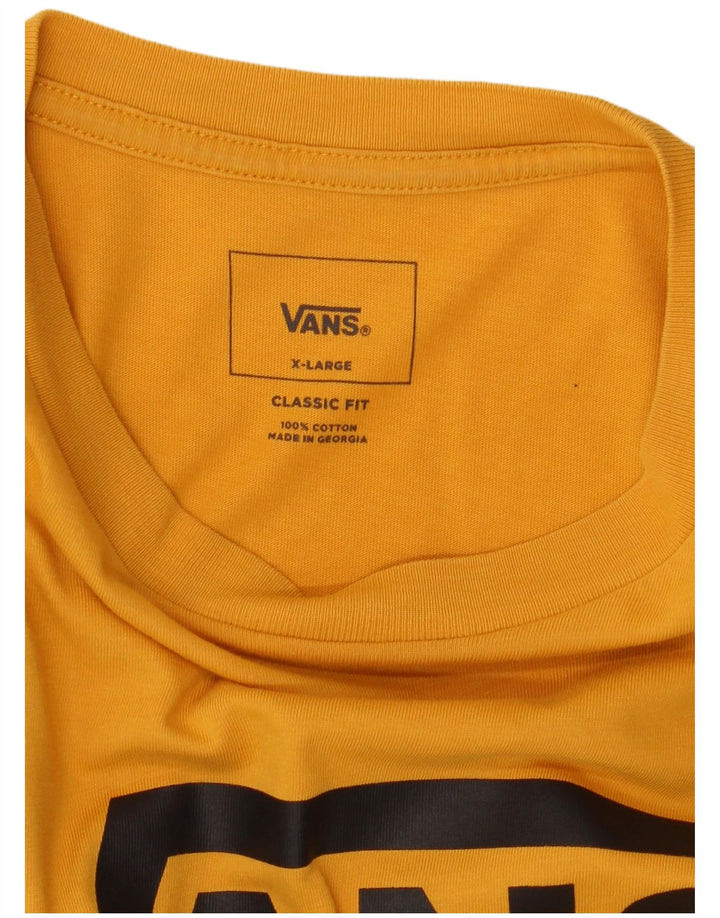 Vans Hombre Classic Fit Graphic Top Manga Larga XL Algodón Amarillo