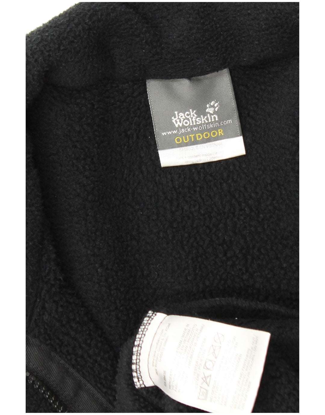 JACK WOLFSKIN Chaqueta polar para exteriores para hombre UK 36/38 Small Negro Poliéster