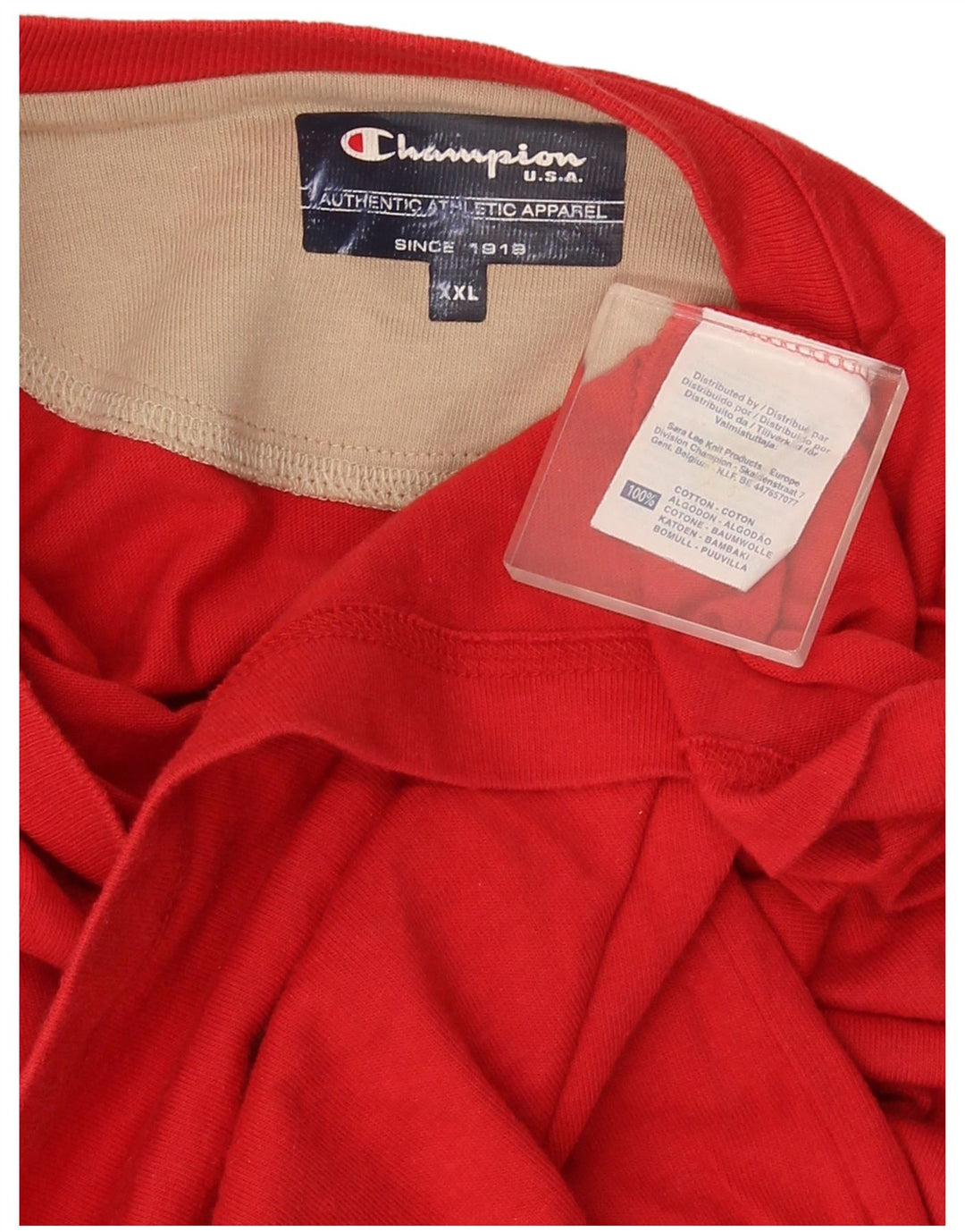 Champion Hombre Top Manga Larga 2XL Algodón Rojo