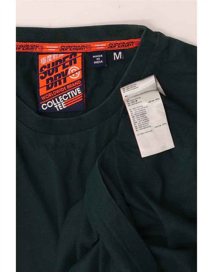 Superdry Hombre Camiseta Top Algodón Verde Medio