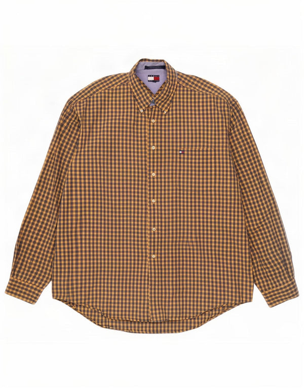 Camisa Tommy Hilfiger Hombre XL Algodón Vichy Amarillo