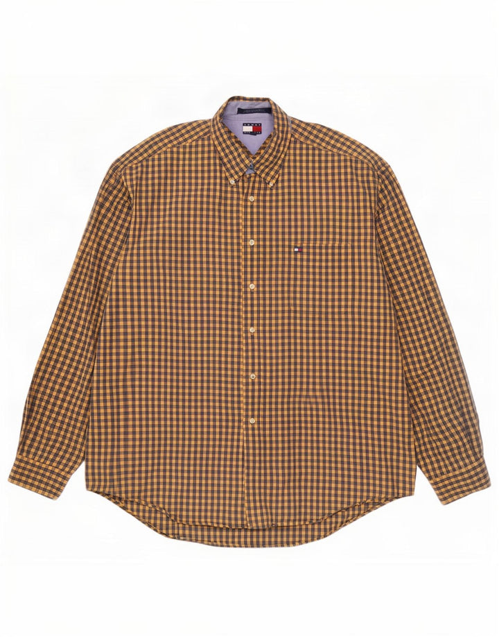 Camisa Tommy Hilfiger Hombre XL Algodón Vichy Amarillo