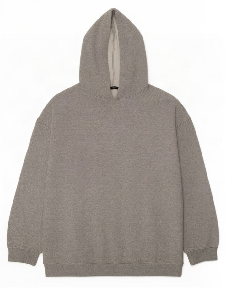 Zara Hombre Sudadera Con Capucha Jersey Gris Medio Poliéster