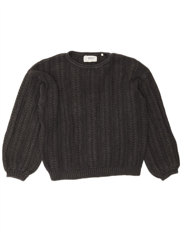 Fat Face Mujer Crop Oversize Cuello Redondo Jersey Jersey UK 10 Small Gris