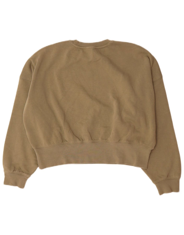 Adidas Womens Graphic Oversized Sweatshirt Jumper UK 6 XS Khaki Cotton