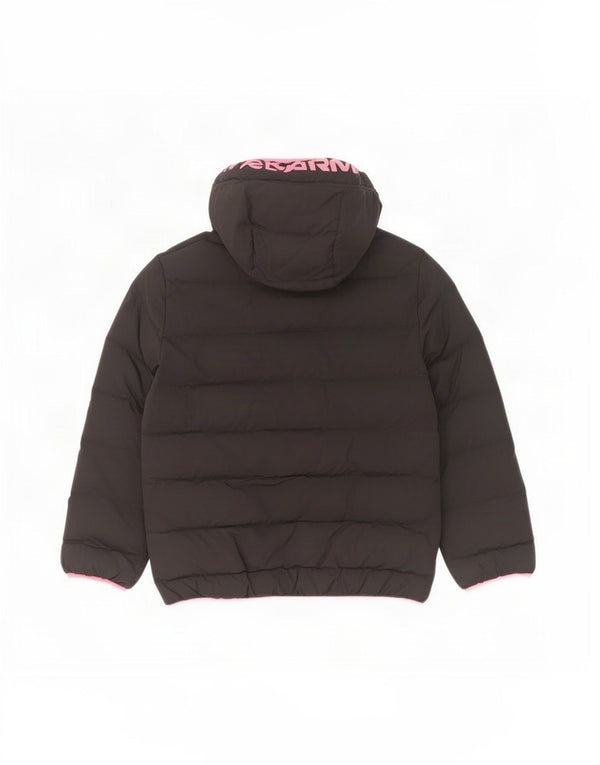 Under Armour Chaqueta acolchada con capucha gráfica para niña 6-7 años Negro Poliéster