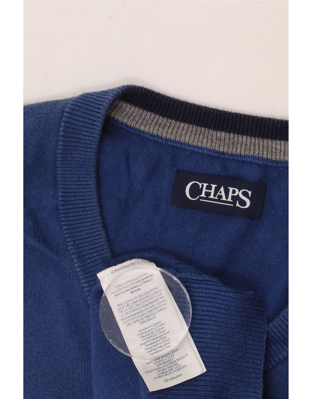 CHAPS Chaleco para hombre Camiseta sin mangas XL Algodón azul