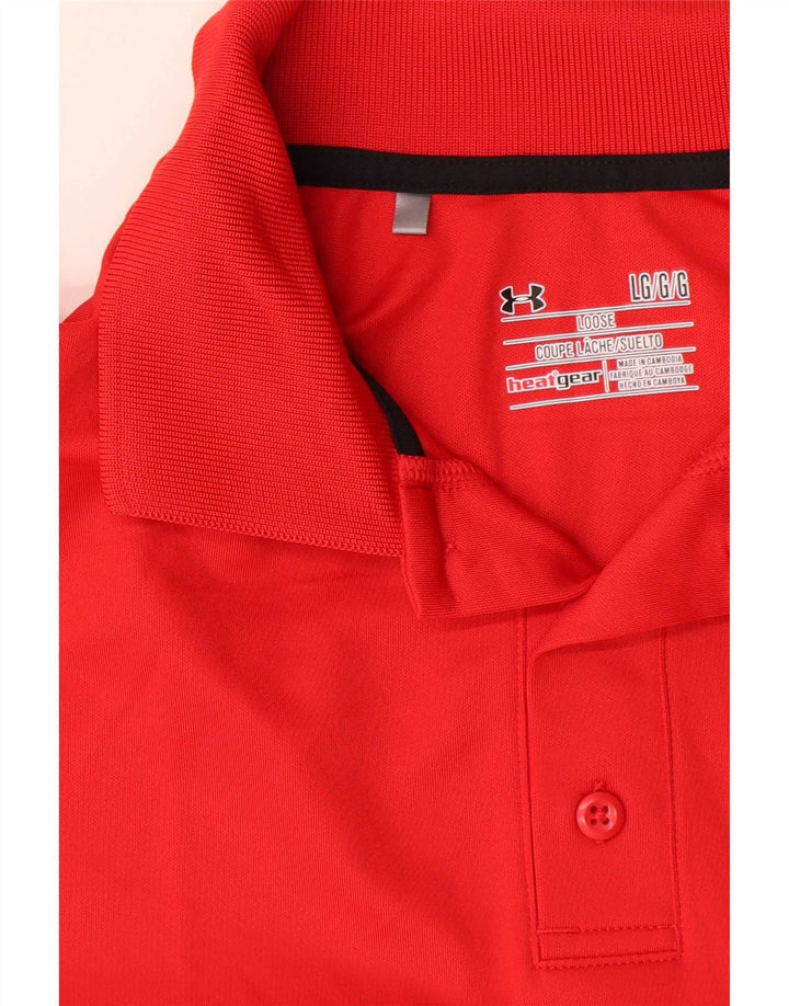 Under Armour Polo Heat Gear para hombre, talla grande, rojo