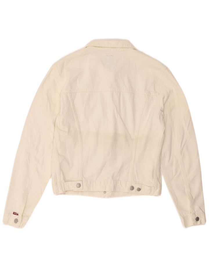 Indian Motocycle - Chaqueta vaquera corta para mujer, talla 40, algodón blanco grande