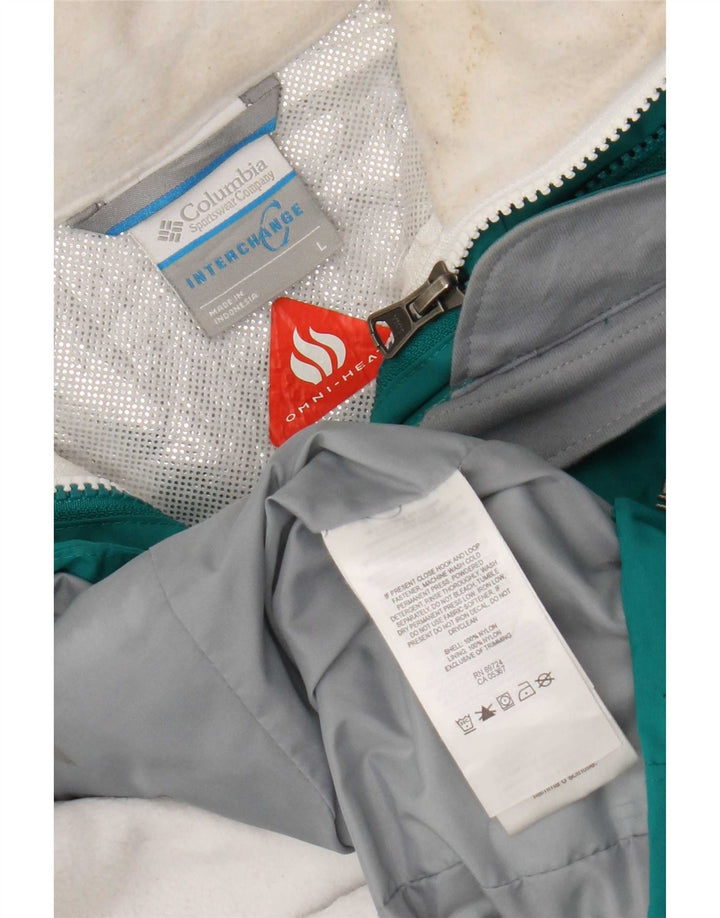 Columbia Chaqueta de esquí con capucha Interchange para mujer Reino Unido 46 Grande Verde Colorblock