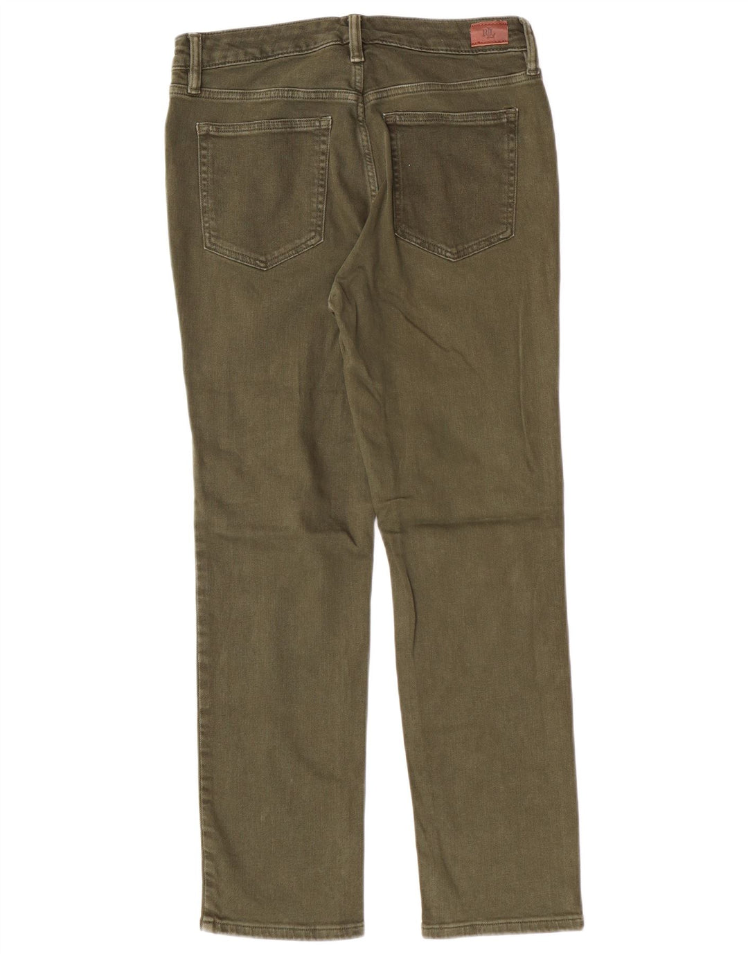 RALPH LAUREN Vaqueros rectos para mujer US 6 mediano W28 L26 algodón caqui