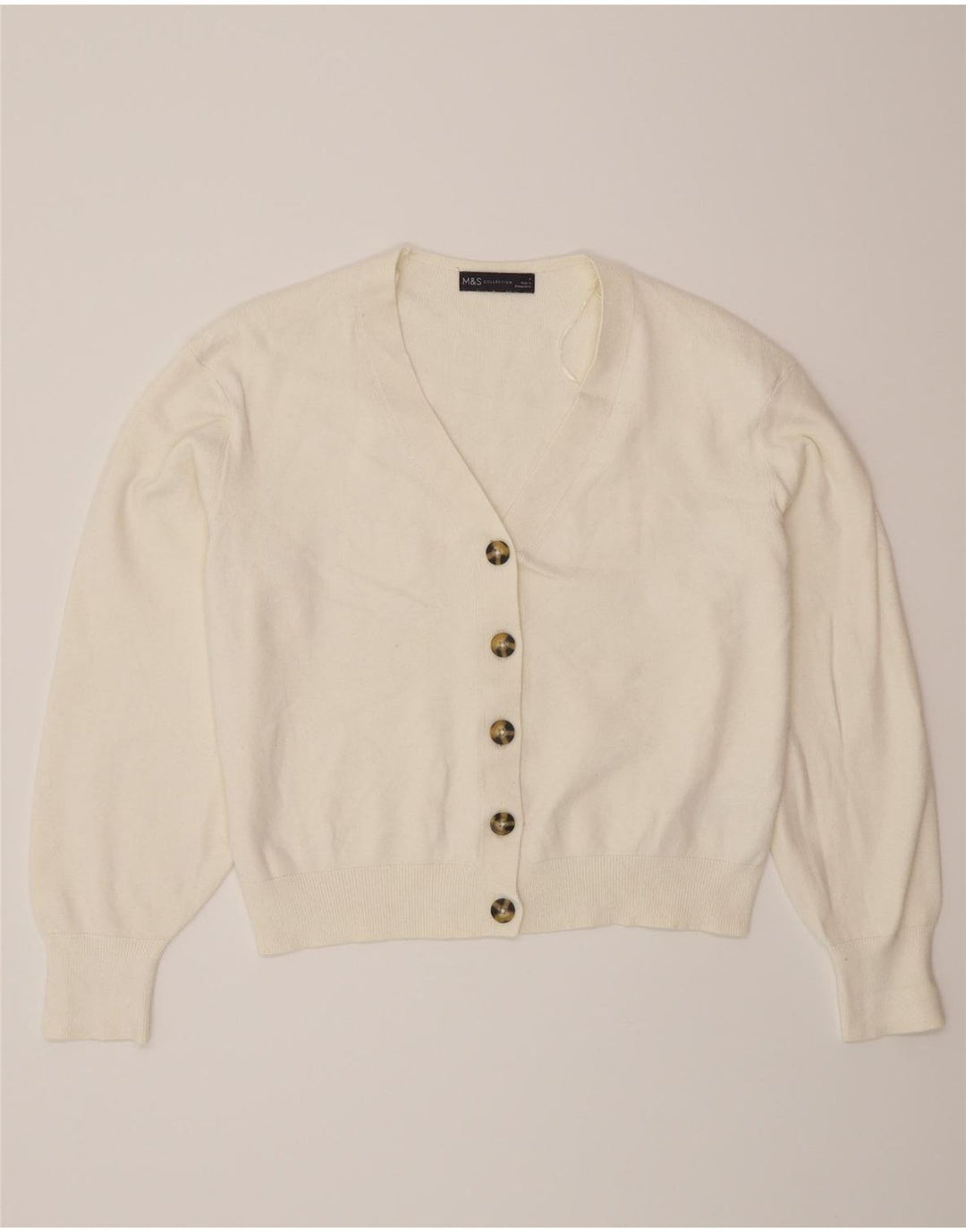 Marks & Spencer - Cárdigan para mujer, talla 40, talla mediana, viscosa blanca