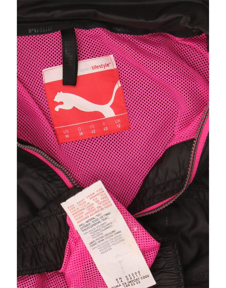 PUMA Womens Tracksuit Top Jacket UK 12 Medium Black Polyester Vintage Puma and Second-Hand Puma from Messina Hembry 