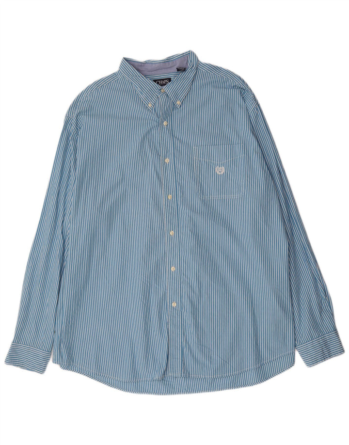 Chaps Camisa alta para hombre 3XL Algodón a rayas azules