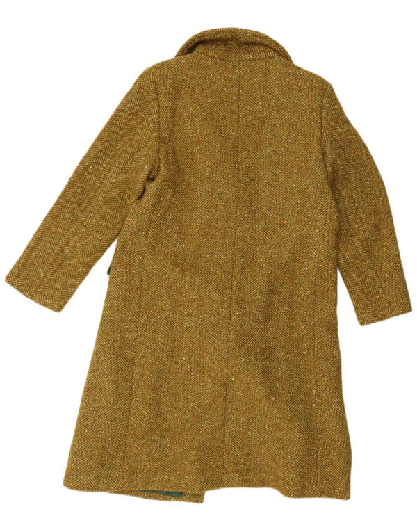 Vintage mujer abrigo de doble pecho Reino Unido 14 gran espiga caqui