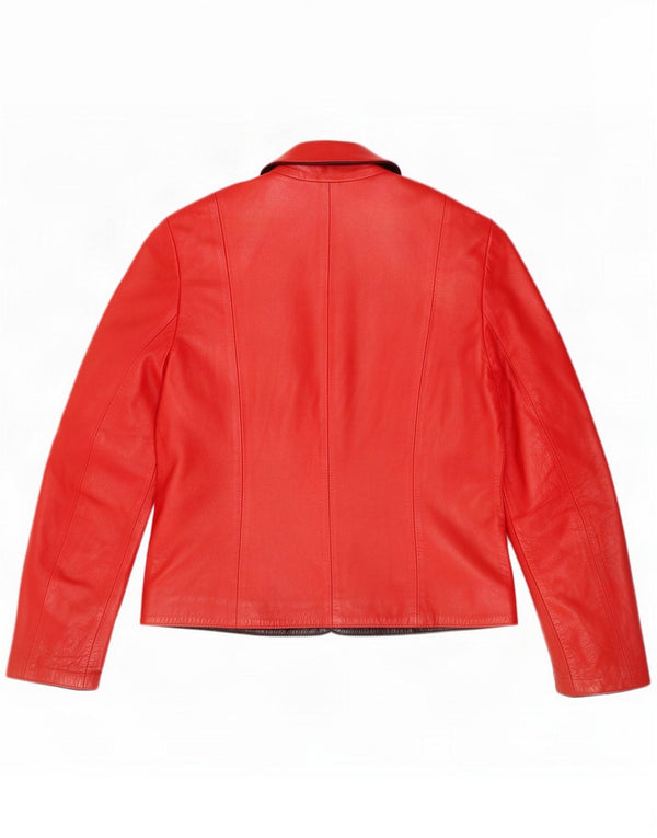 Chaqueta de cuero vintage para mujer IT 42 Rojo medio