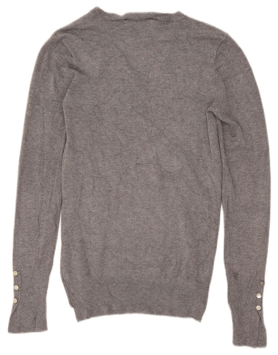 Zara - Jersey con cuello barco para mujer, talla 40, color gris medio moteado