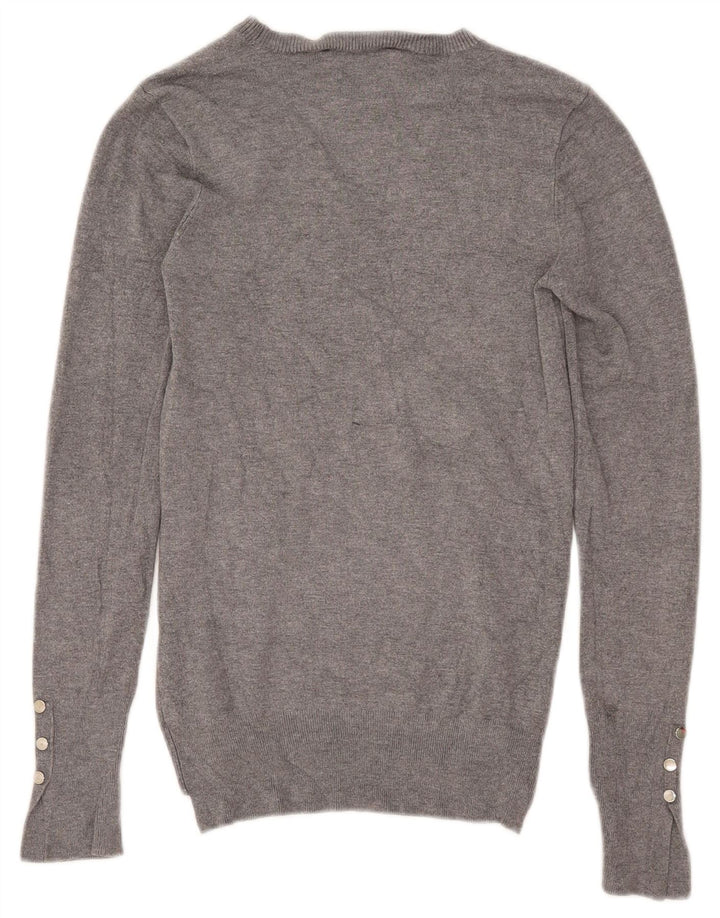 Zara - Jersey con cuello barco para mujer, talla 40, color gris medio moteado