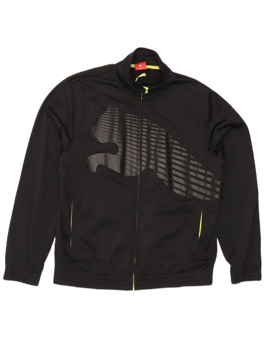 Puma Mens Graphic Chándal Top Chaqueta Grande Poliéster Negro