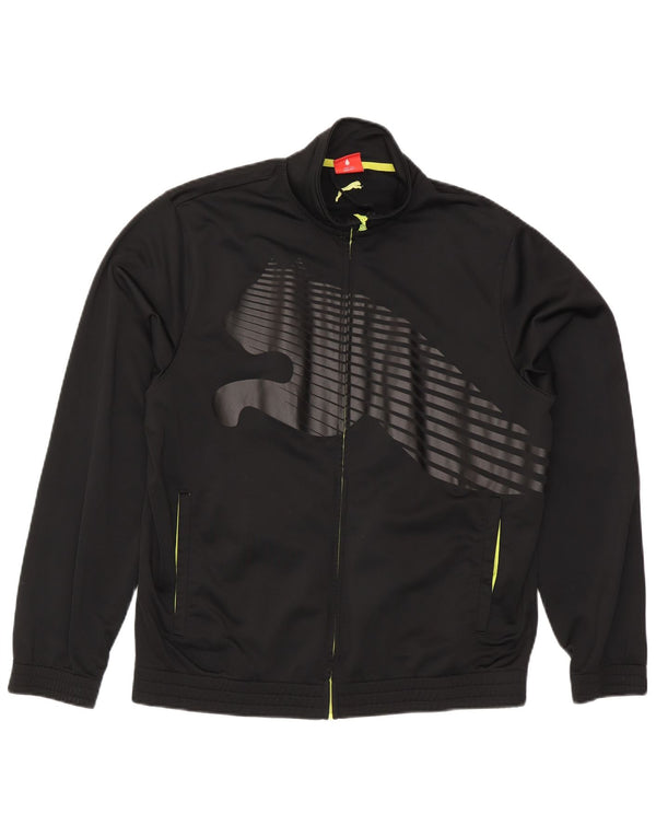 Puma Mens Graphic Chándal Top Chaqueta Grande Poliéster Negro