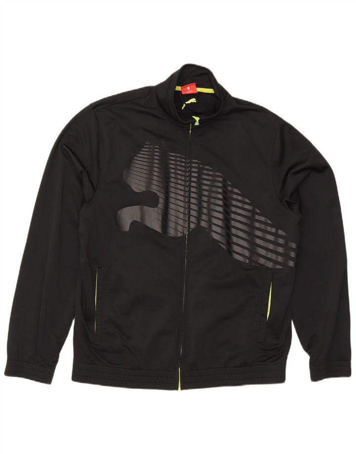 Puma Mens Graphic Chándal Top Chaqueta Grande Poliéster Negro