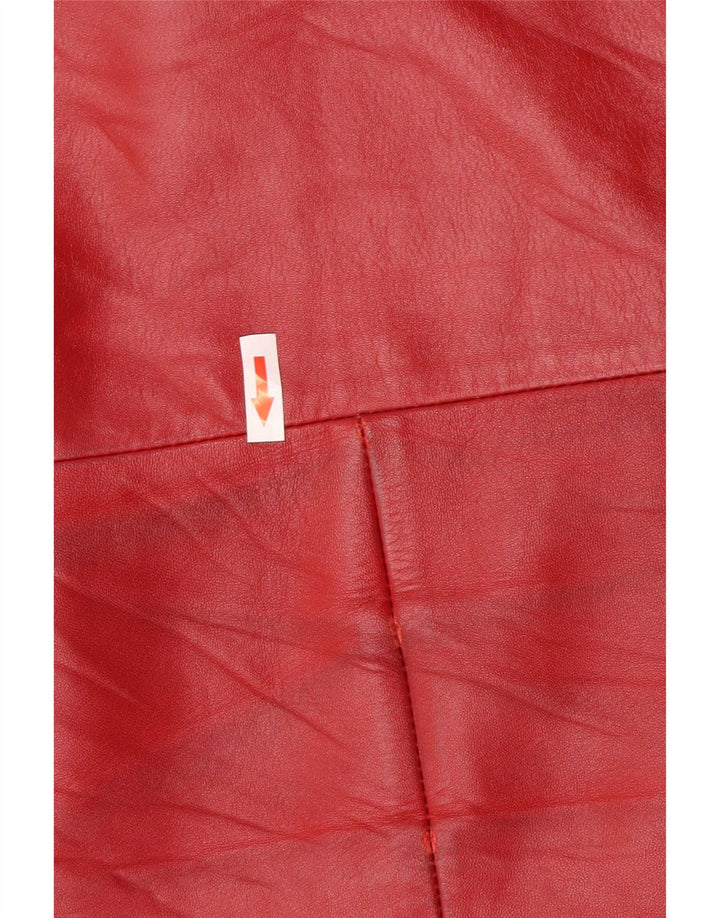 Chaqueta de cuero vintage para mujer IT 44 Cuero rojo medio