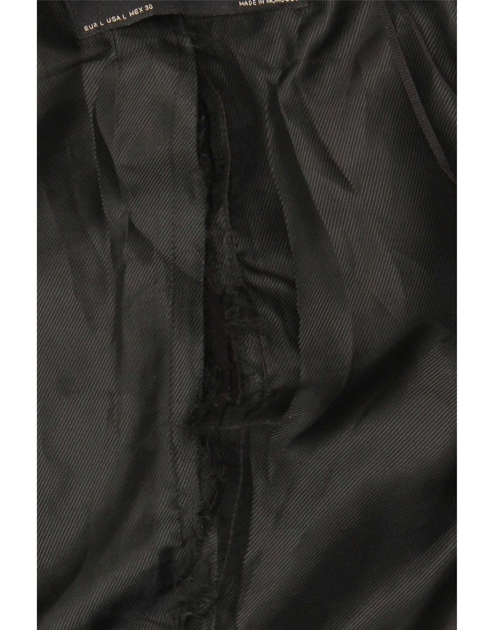 Zara Mujer Chaqueta Blazer Larga UK 46 Grande Poliéster Negro