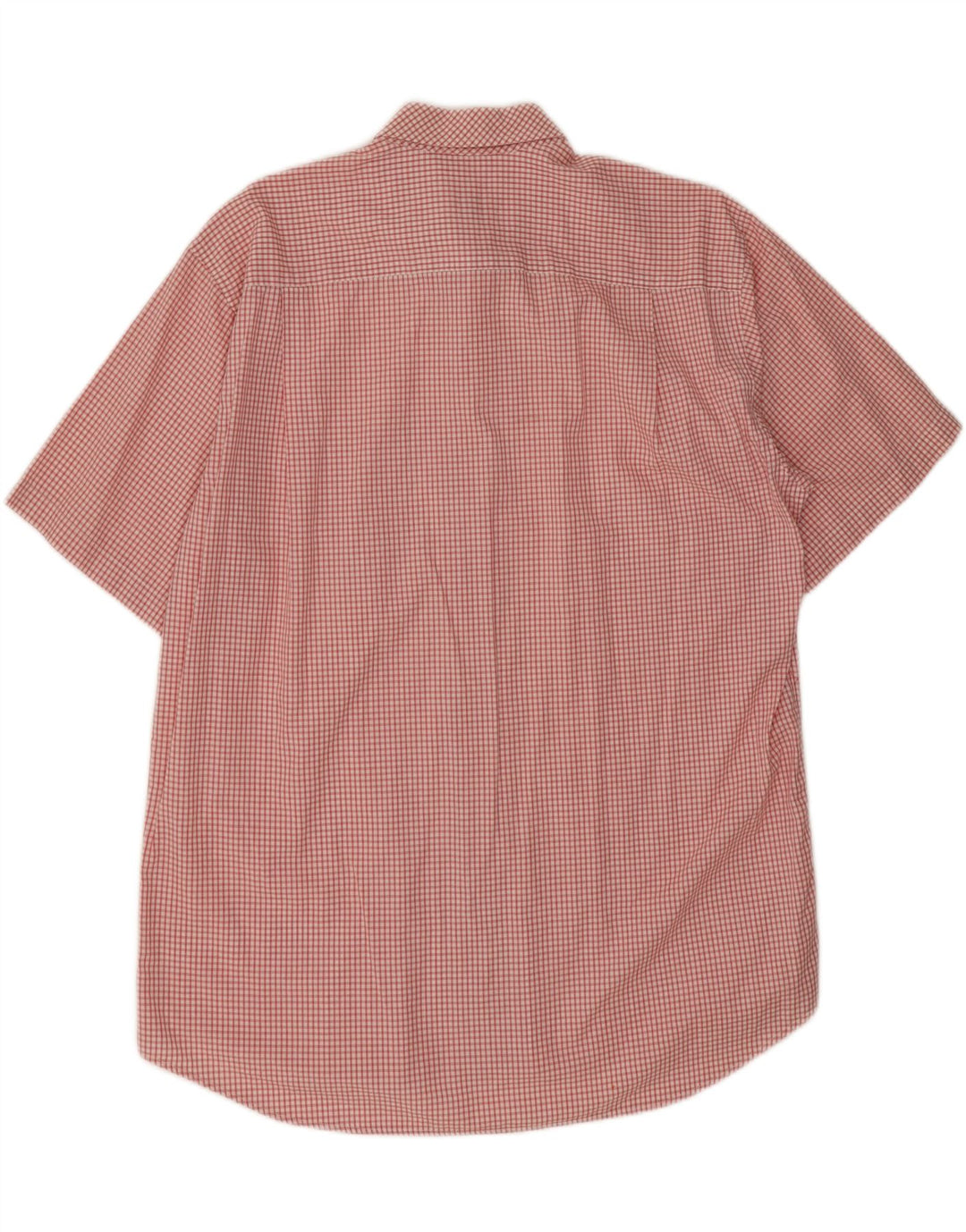 Camisa Lacoste de manga corta para hombre talla 42 algodón a cuadros rojo grande