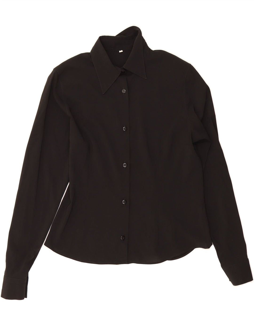 VINTAGE Womens Shirt UK 14 Medium Black Polyester Vintage Vintage and Second-Hand Vintage from Messina Hembry 