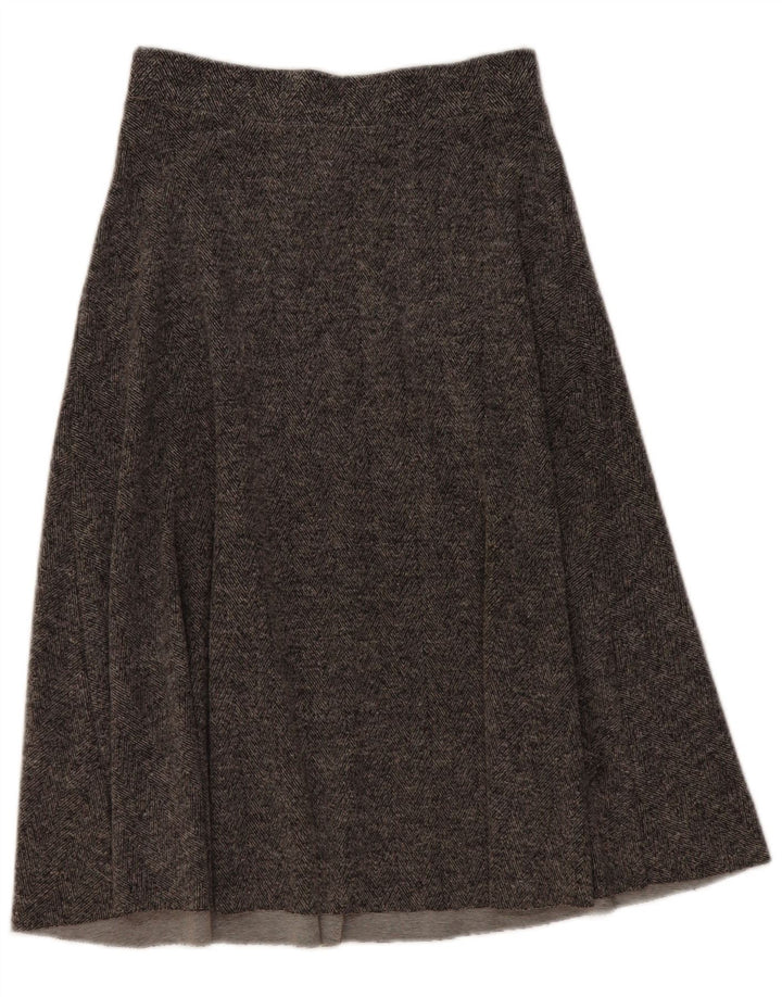 Zara Falda Midi Acampanada Grande W32 Gris Espiga