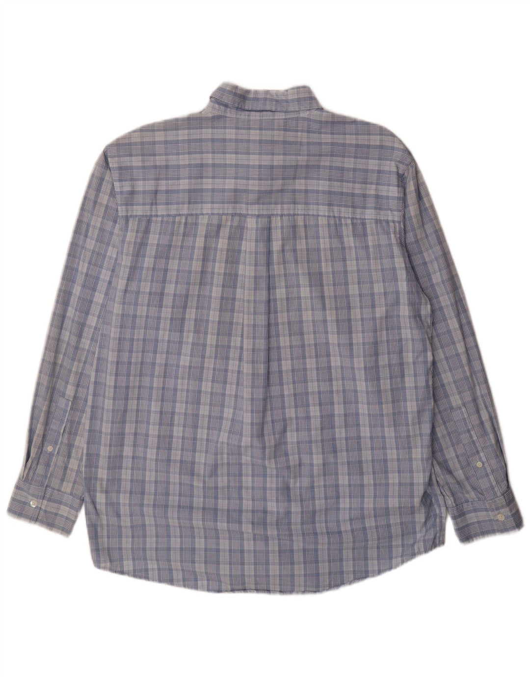 Camisa Chaps Hombre Algodón Cuadros Azul Medio