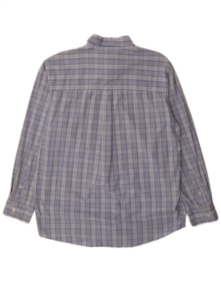 Camisa Chaps Hombre Algodón Cuadros Azul Medio