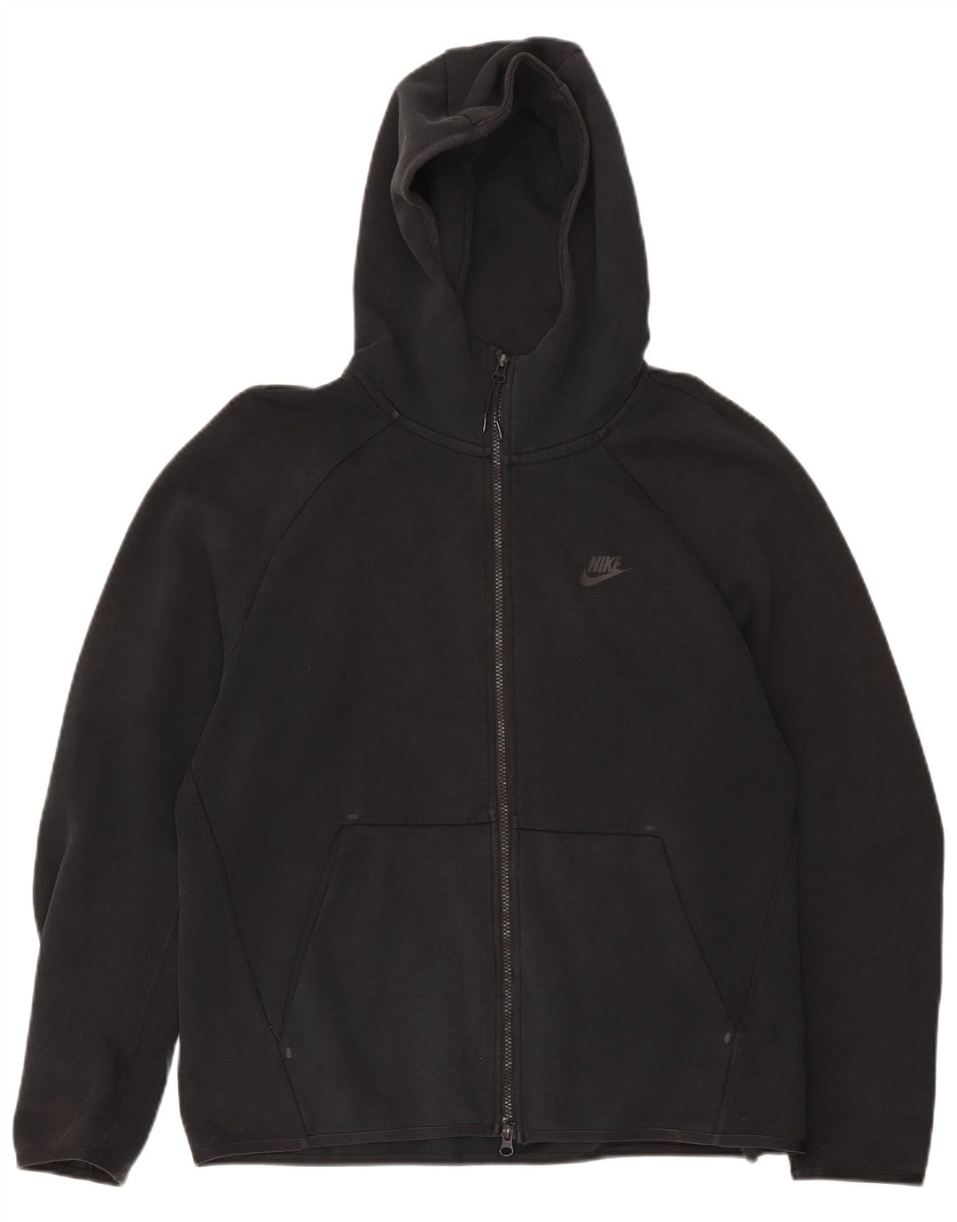 Nike - Sudadera con capucha y cremallera para hombre, talla grande, algodón negro