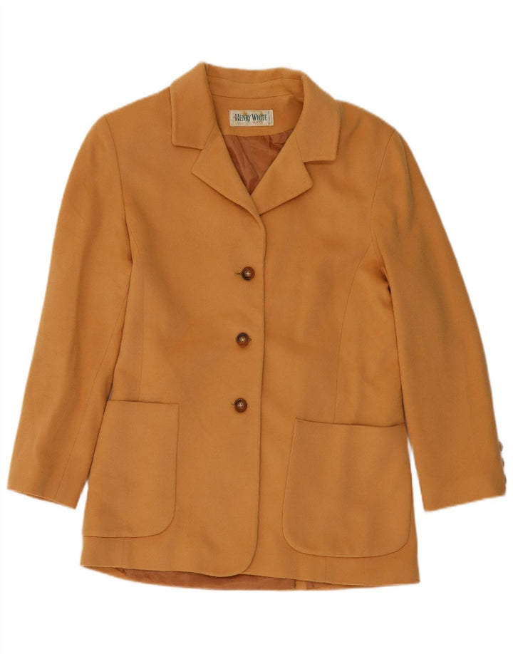HENRY WHITE Chaqueta tipo blazer de 3 botones para mujer Reino Unido 44 Lana beige grande