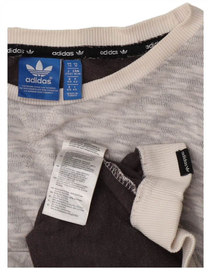 Adidas - Sudadera de gran tamaño con gráfico para mujer, talla 40, color gris grande