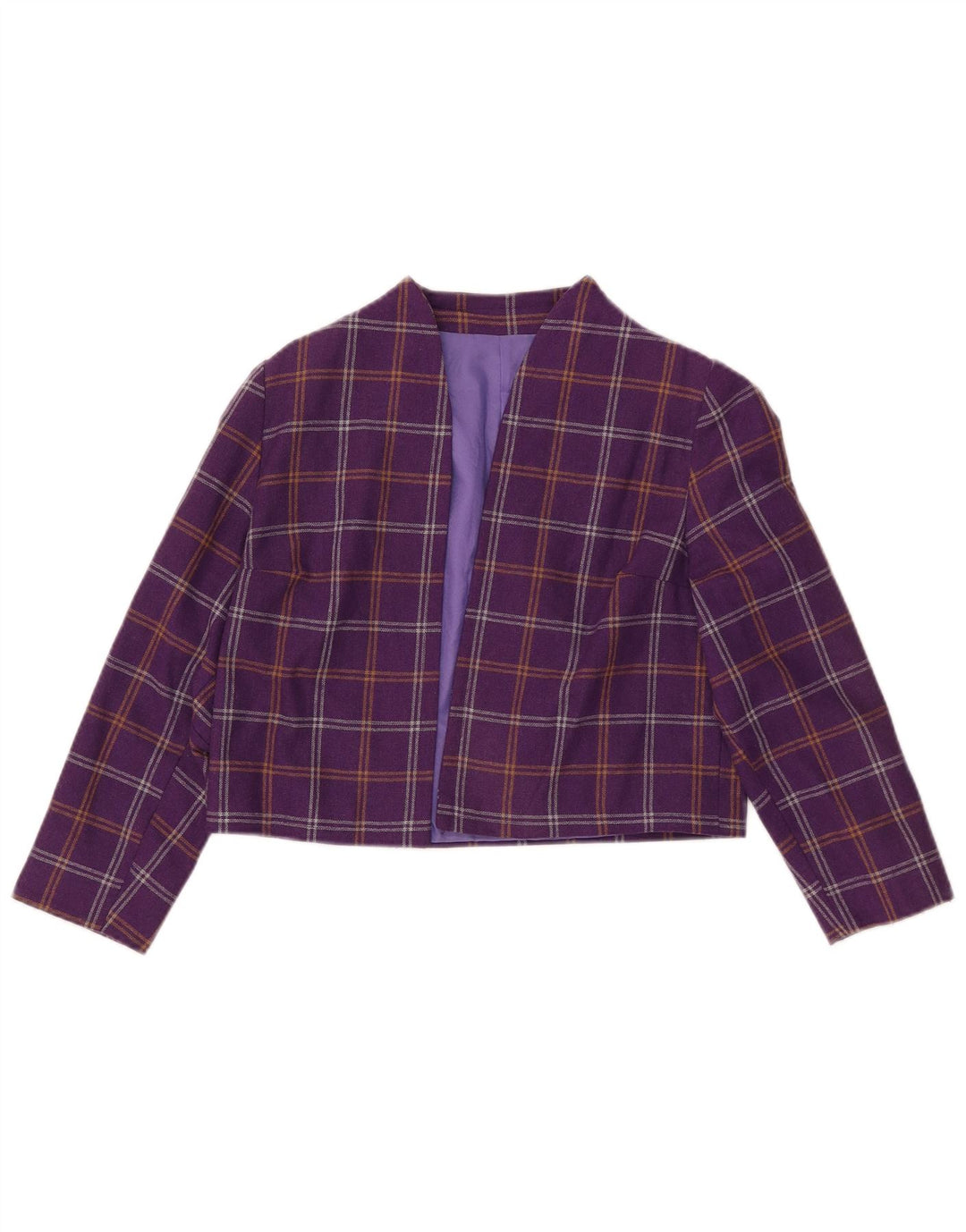 VINTAGE Chaqueta Bolero para Mujer Reino Unido 10 Pequeño Cuadro Púrpura