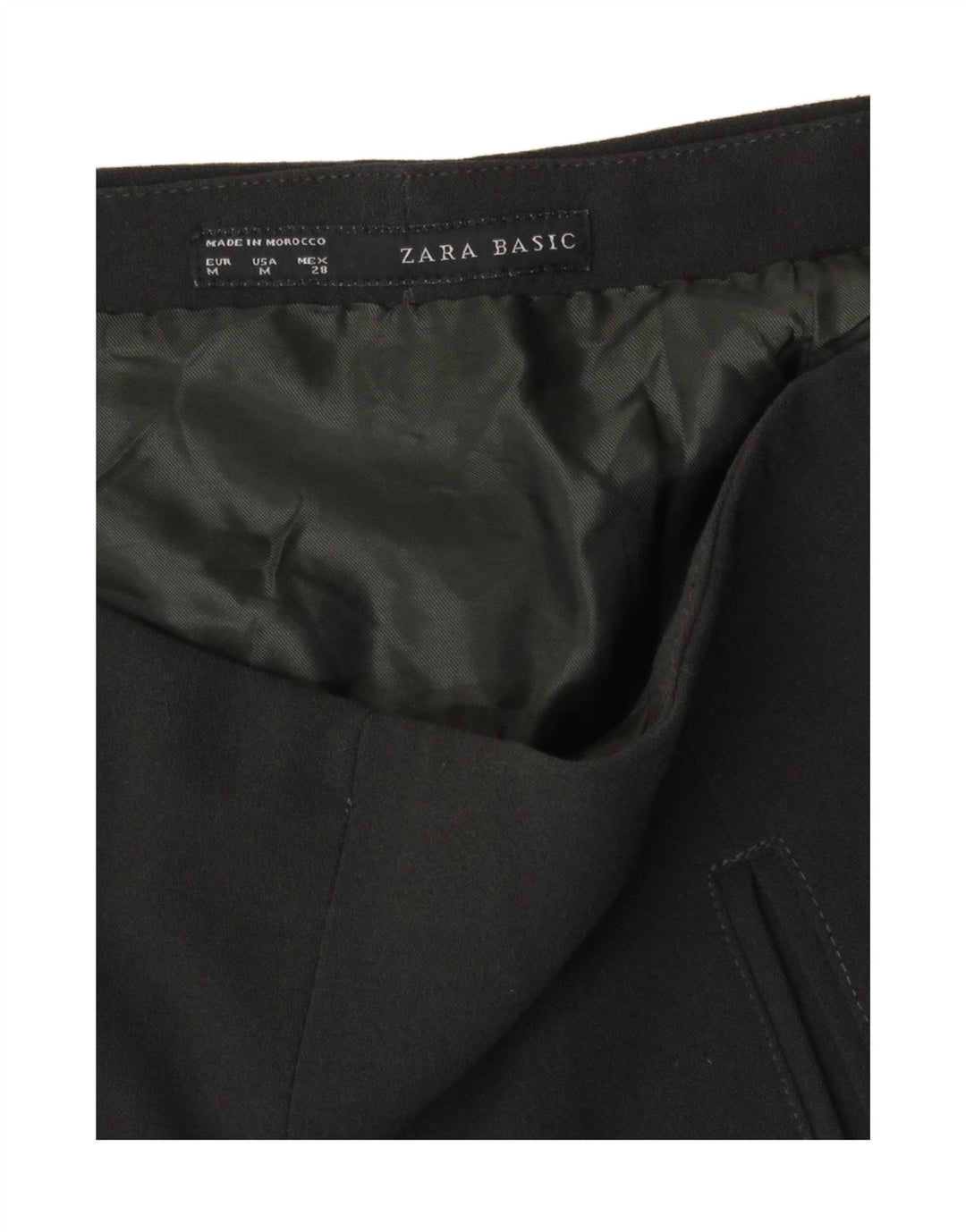 Zara Mujer Falda Acampanada Mediana W28 Negro