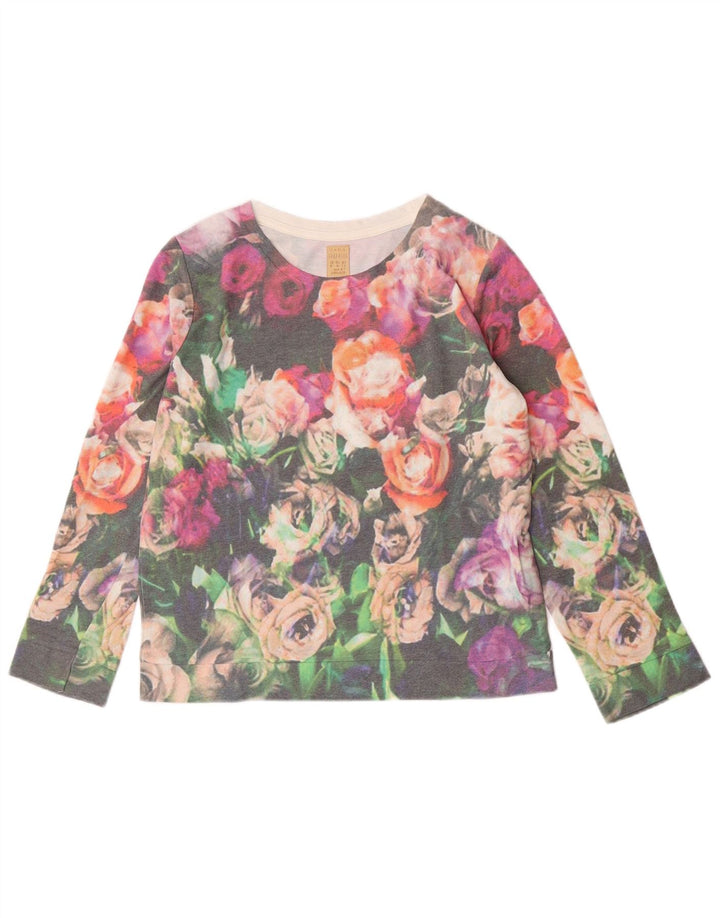 Zara Mujer Trafaluc Sudadera Jumper UK 40 Mediano Multicolor Floral
